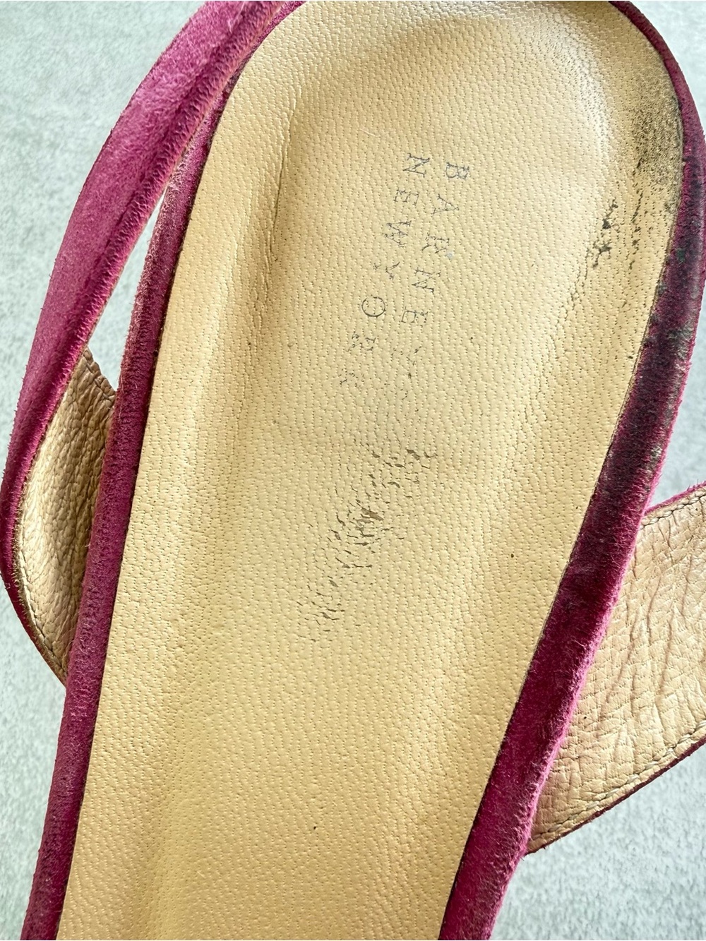 Barneys New York Pink Suede Pointed-Toe Slingback Heels shoes SZ 40.5 USA 10 - Picture 3 of 7